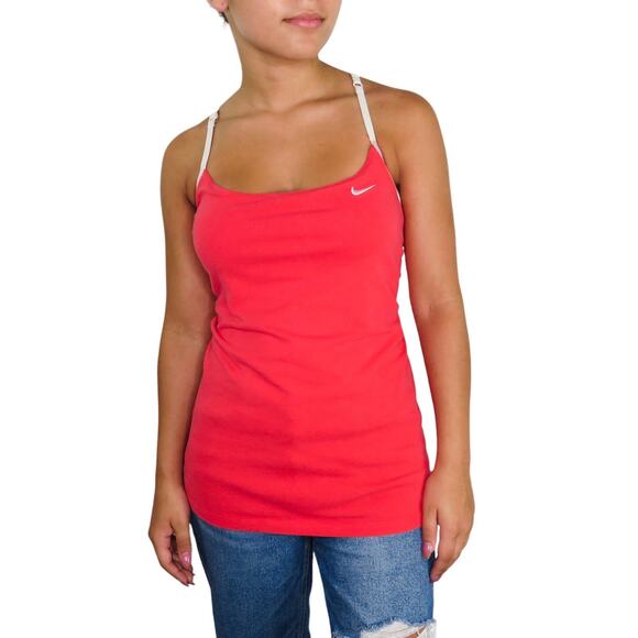 Nike Tops - Nike Y2k Coral Pink Tank Top Racerback Spaghetti Strap Athletic Medium